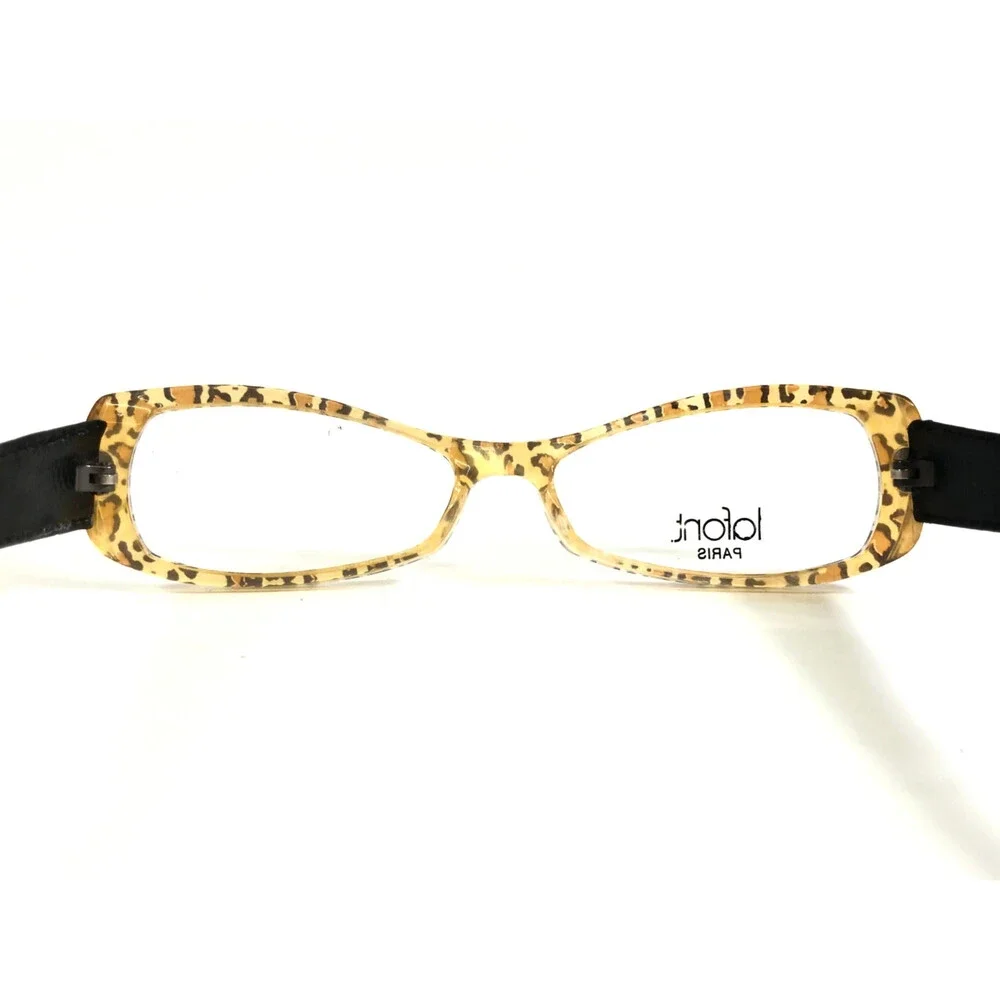 Jean Lafont Eyeglasses Frames SOLEDAD 380 Leopard Print Black Leather 54-15-135